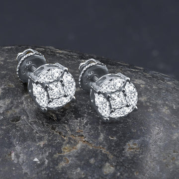 ADORN SILVER MOISSANITE EARRINGS I 993801