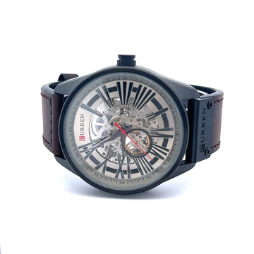 NOVATOR CURREN BLACK LEATHER ICED OUT WATCH I 5416529