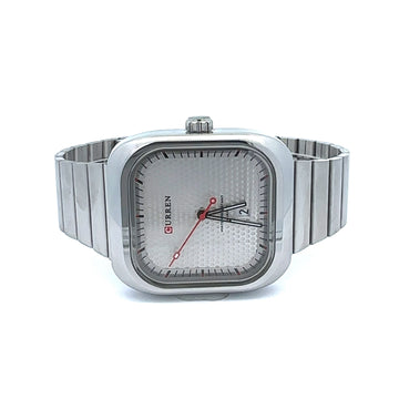 EVOCATIVE METAL BACK RHODIUM STAINLESS ICED OUT WATCH I 551631