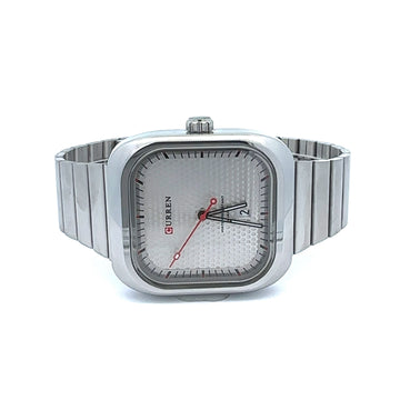 EVOCATIVE METAL BACK RHODIUM CURREN ICED OUT WATCH I 551631
