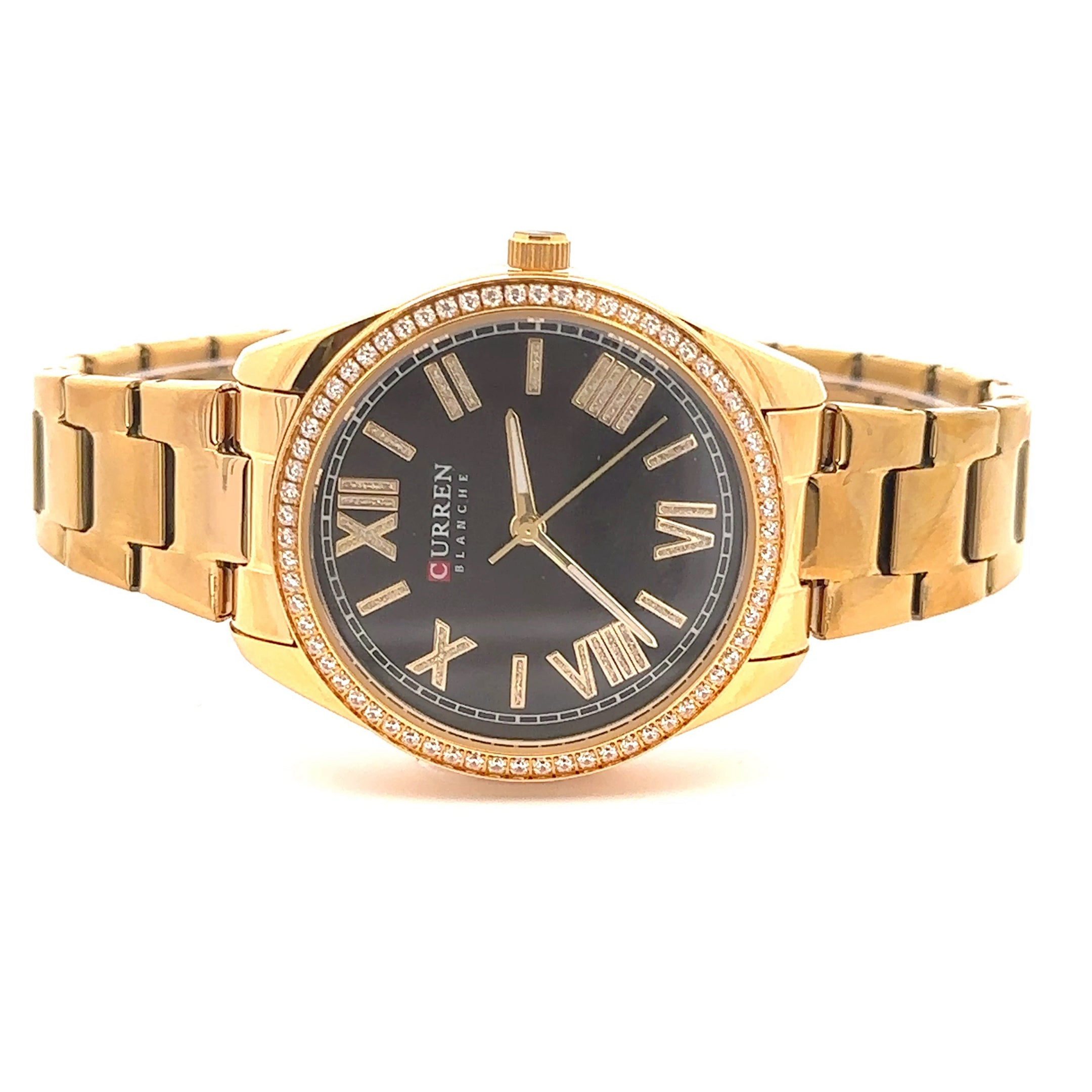 JUBBILANT METAL BACK GOLD BLACK STAINLESS ICED OUT WATCH I 551808