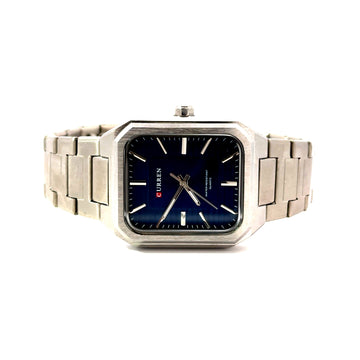 ORVETH METAL SILVER BLUE CURREN ICED OUT MENS WATCH I 5518613