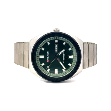 VYTREN METAL SILVER GREEN CURREN ICED OUT MENS WATCH I 5518822