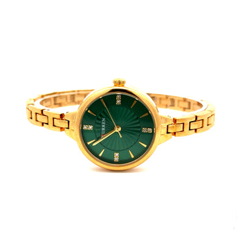 LIORIEN ALLOY GOLD GREEN STAINLESS ICED OUT MENS WATCH I 5519322