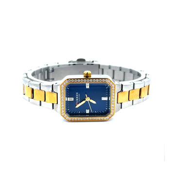 TRIV ALLOY SILVER BLUE STAINLESS ICED OUT MENS WATCH I 5519713