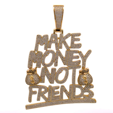 916682 | Brass Gold Make Money Not Friends Pendant