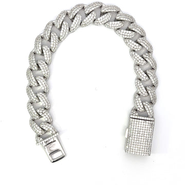 AVALANCHE 14MM 925 CZ RHODIUM ICED OUT CUBAN CHAIN | 9220861