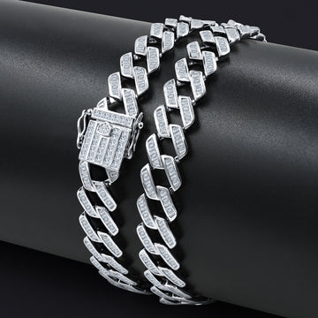 GLEAMFROST 12MM STERLING SILVER CZ CHAIN | 9221941