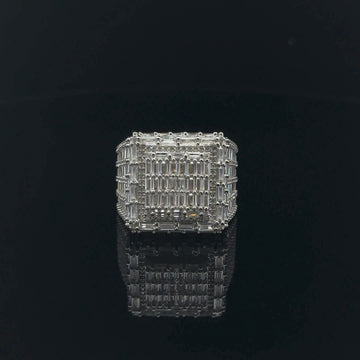 GLIMMER 925 CZ YELLOW GOLD MENS ICED OUT RING | 9222452