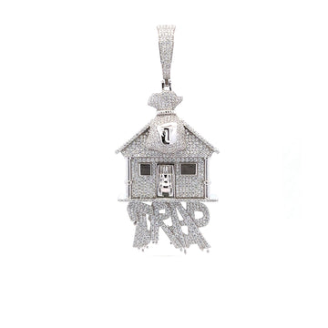 PHANTASCISM 4.69 CTW 925 CZ MOISSANITE RHODIUM ICED OUT PENDANT I 996551