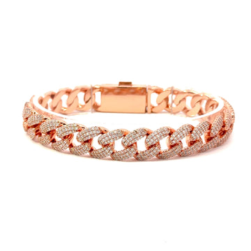 JORVIK 12MM CZ BRASS ROSE GOLD ICED OUT BRACELET I 963455