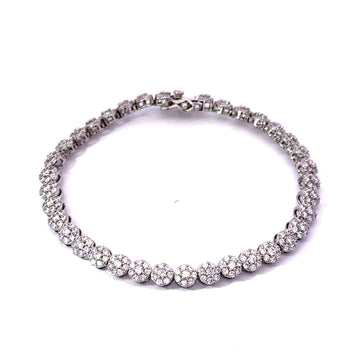 VETRA 5MM CZ BRASS RHODIUM ICED OUT BRACELET I 963661