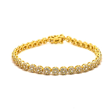 VETRA 5MM CZ BRASS GOLD ICED OUT BRACELET I 963662