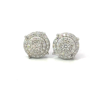 DRACONIS 0.41 CTW 925 RHODIUM MOISSANITE ICED OUT EARRING | 995001