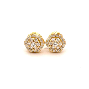 ISALUNA 0.45 CTW CTW 925 GOLD MOISSANITE ICED OUT EARRING | 995992