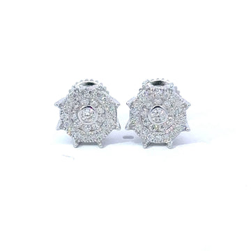FLORET 0.4 CTW 925 RHODIUM MOISSANITE ICED OUT EARRING | 996731