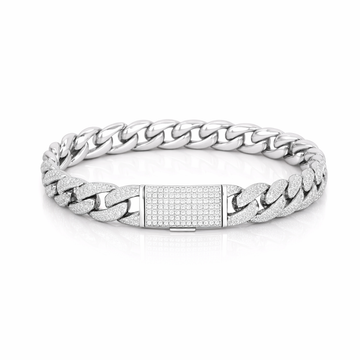 963731 | Brass CZ 10mm Cuban Bracelet