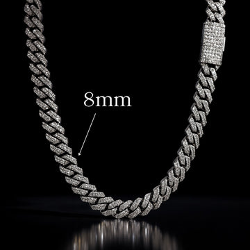 OZARIN 8MM RHODIUM MOISSANITE ICED OUT CUBAN I 994451