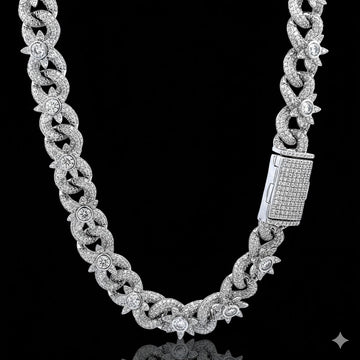 GLINT 11.8MM RHODIUM MOISSANITE ICED OUT CHAIN | 995731