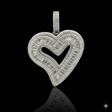 HUB 4.42 CTW 925 MOISSANITE RHODIUM ICED OUT PENDANT I 997251