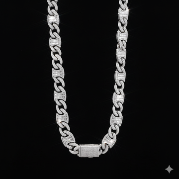 998381 | 925 Silver Moissanite Rhodium Cuban