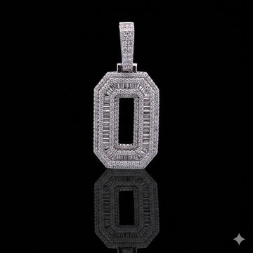 999901 | 2.18ctw VVS/D 925 Moissanite Initial O Rhodium Pendant