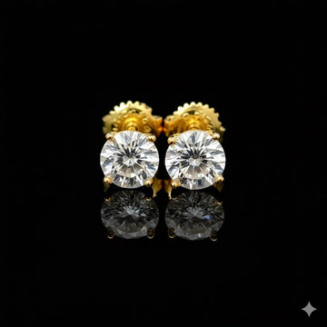 ZYRIEL 1 CTW 925 GOLD MOISSANITE ICED OUT EARRING | 991002