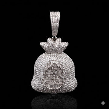 998511 | 8.63ctw VVS/D 925 Moissanite Rhodium Pendant