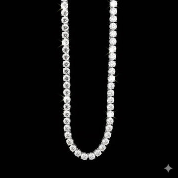 998661 | 925 Silver Moissanite Rhodium Tennis Chain