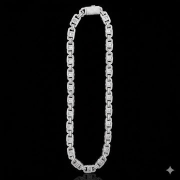 998741 | 925 Silver Moissanite Cuban 10.5mm Rhodium