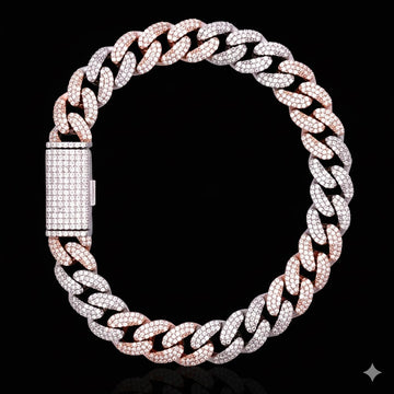 9986920 | 925 Moissanite 3link RP + 3link Rose Gold Bracelet
