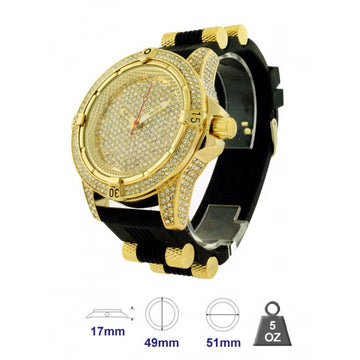 Iced out hip hop, bullet jelly band mens fashion watches
