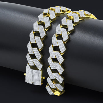 AGLOW 18MM BRASS ICED OUT CHAIN I 963212