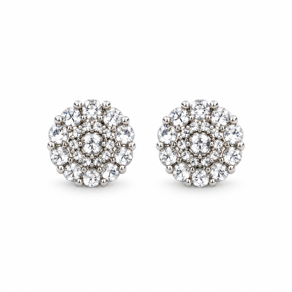 9100241 | 0.74 CTW Brass Moissanite Rhodium Earring