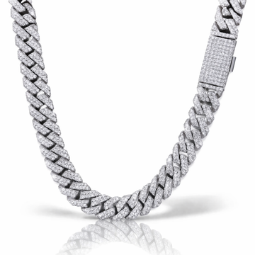 RENAZA 10MM RHODIUM MOISSANITE ICED OUT CUBAN I 994461