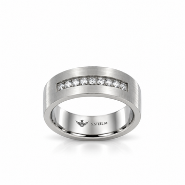 9312421 | Steel Moissanite Rhodium Ring