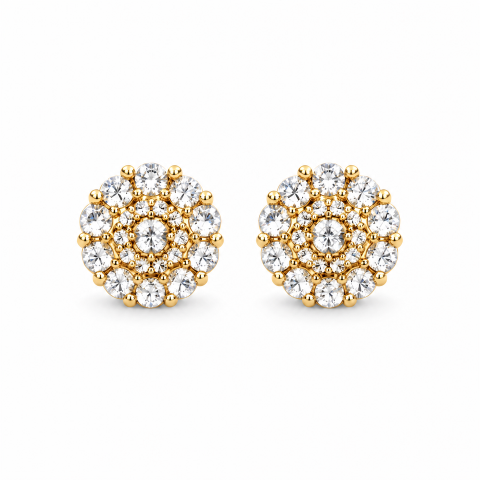 9100242 | 0.74 CTW Brass Moissanite Gold Earring