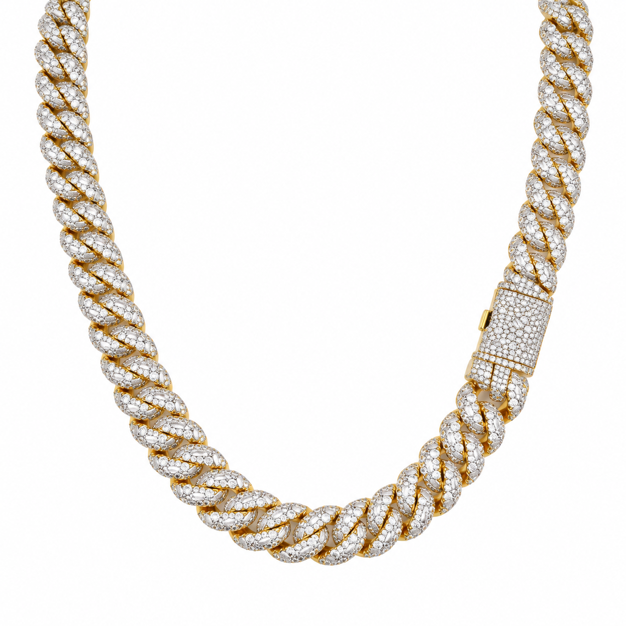 964062 | Brass Two Tone 14mm 22" Cuban Chain