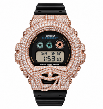 590415 | Brass Moissanite Rose Gold Evil Eye G-Shock Watch