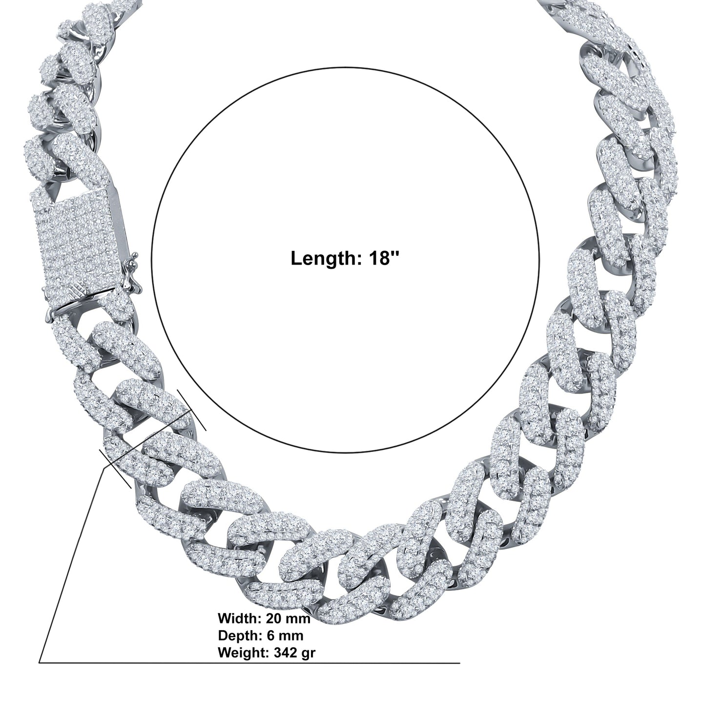 REBOUND BRASS 20MM CZ CUBAN CHAIN | 962741