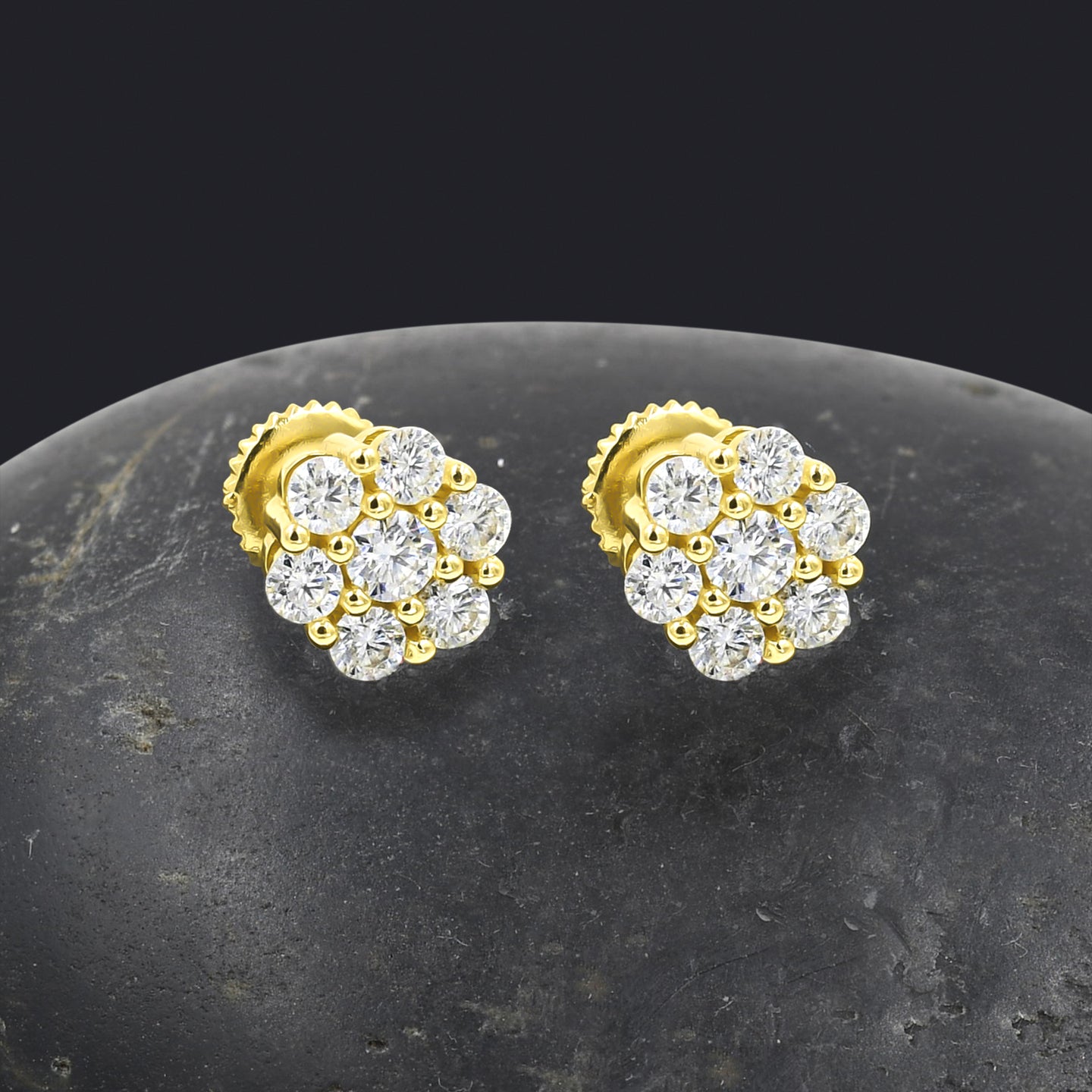 FUNKSTEP 1.00 CTW SILVER MOISSANITE ICED OUT EARRINGS I 992111