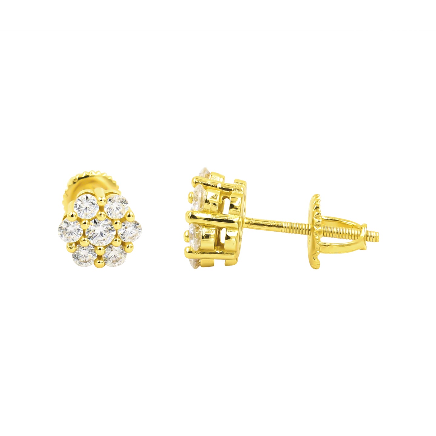 FUNKSTEP 1.00 CTW SILVER MOISSANITE ICED OUT EARRINGS I 992111