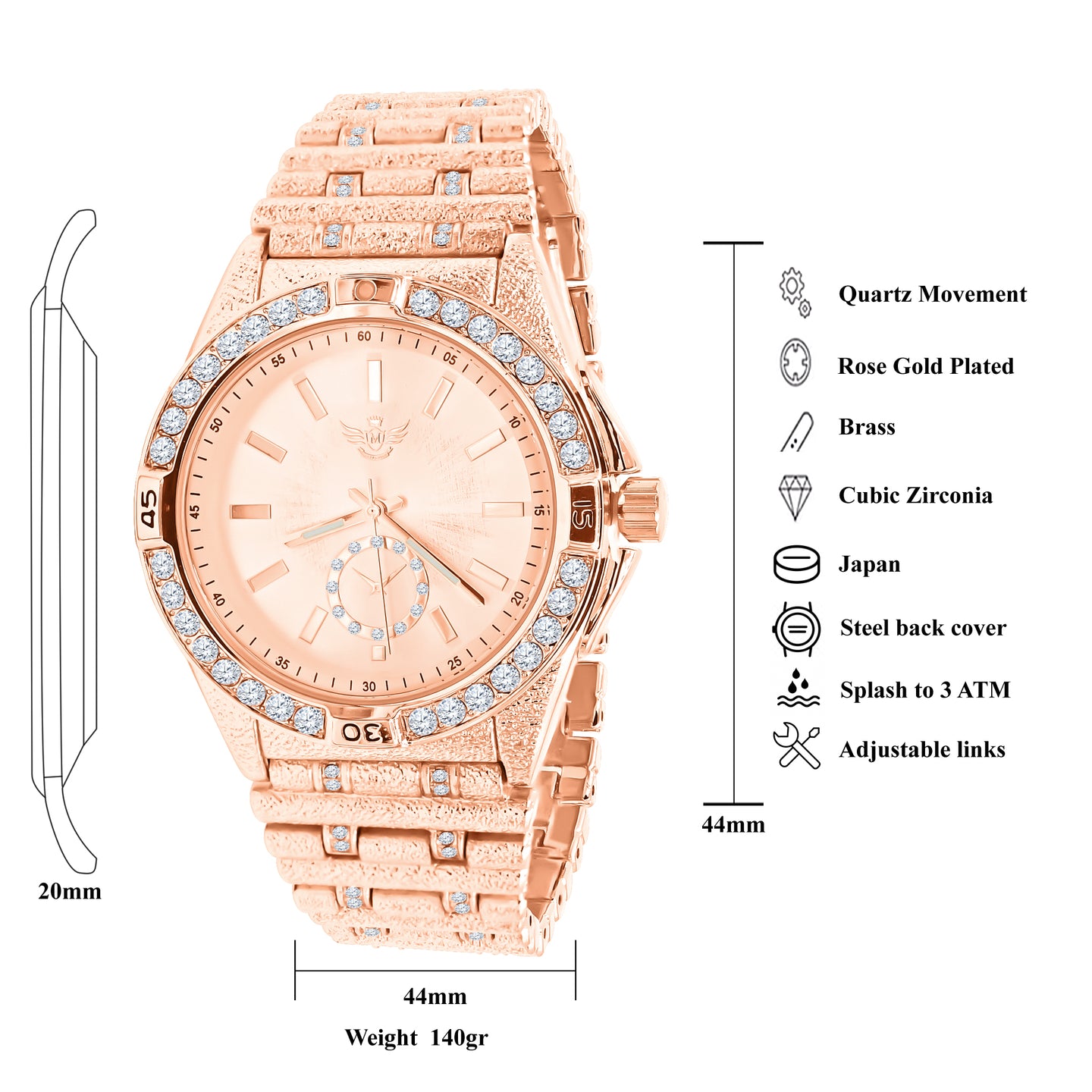 GLIMMER HIPHOP METAL  WATCH I 563195