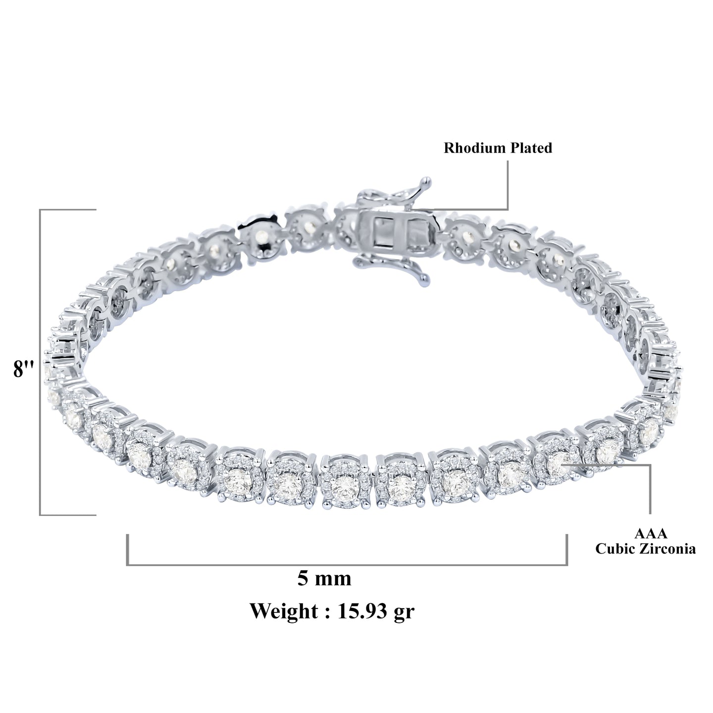 ROCK WRIST 5MM BRASS BRACELET CZ  |  963501