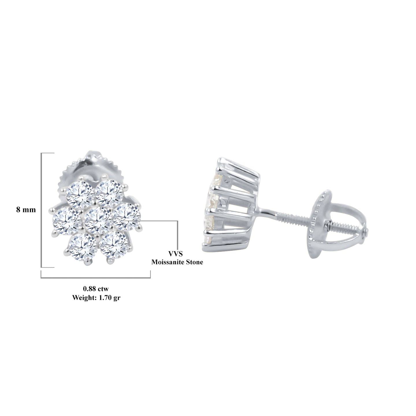 VESPERA SILVER MOISSANITE EARRINGS  | 994601