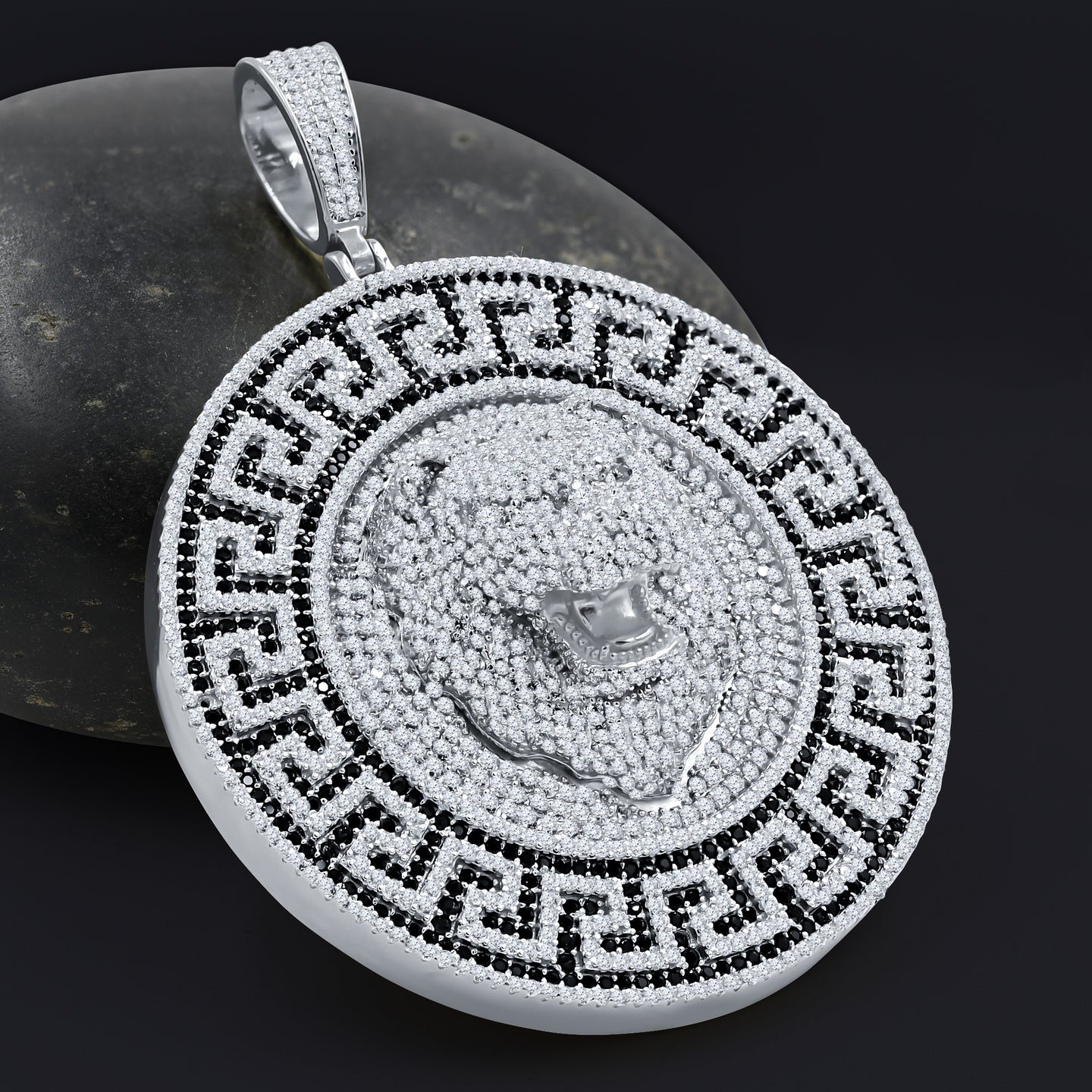 SUBLIMINAL 7.05 CTW 925 CZ MOISSANITE RHODIUM ICED OUT PENDANT I 996561