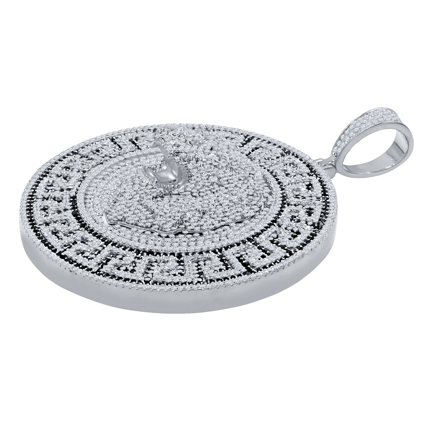 SUBLIMINAL 7.05 CTW 925 CZ MOISSANITE RHODIUM ICED OUT PENDANT I 996561