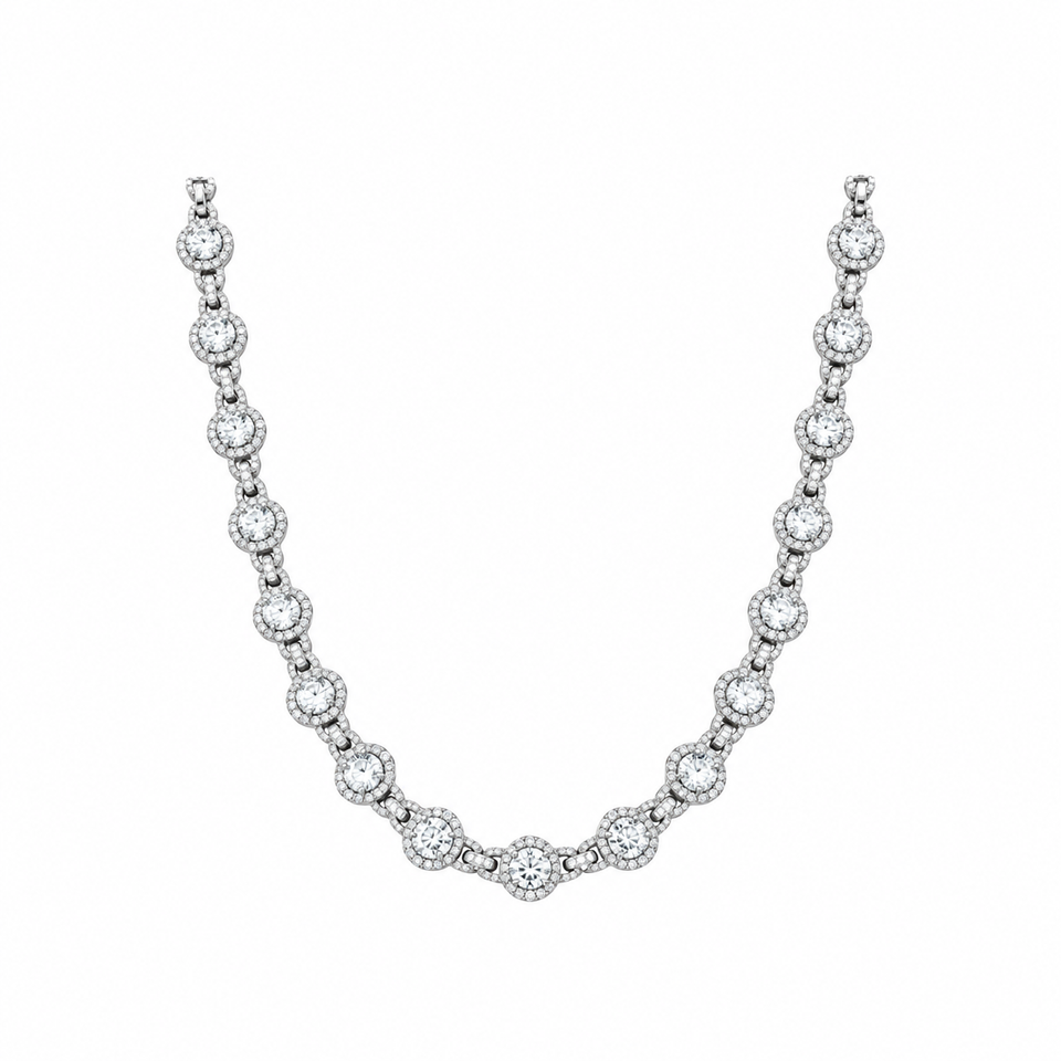 9911601 | 925 Moissanite Rhodium Chain