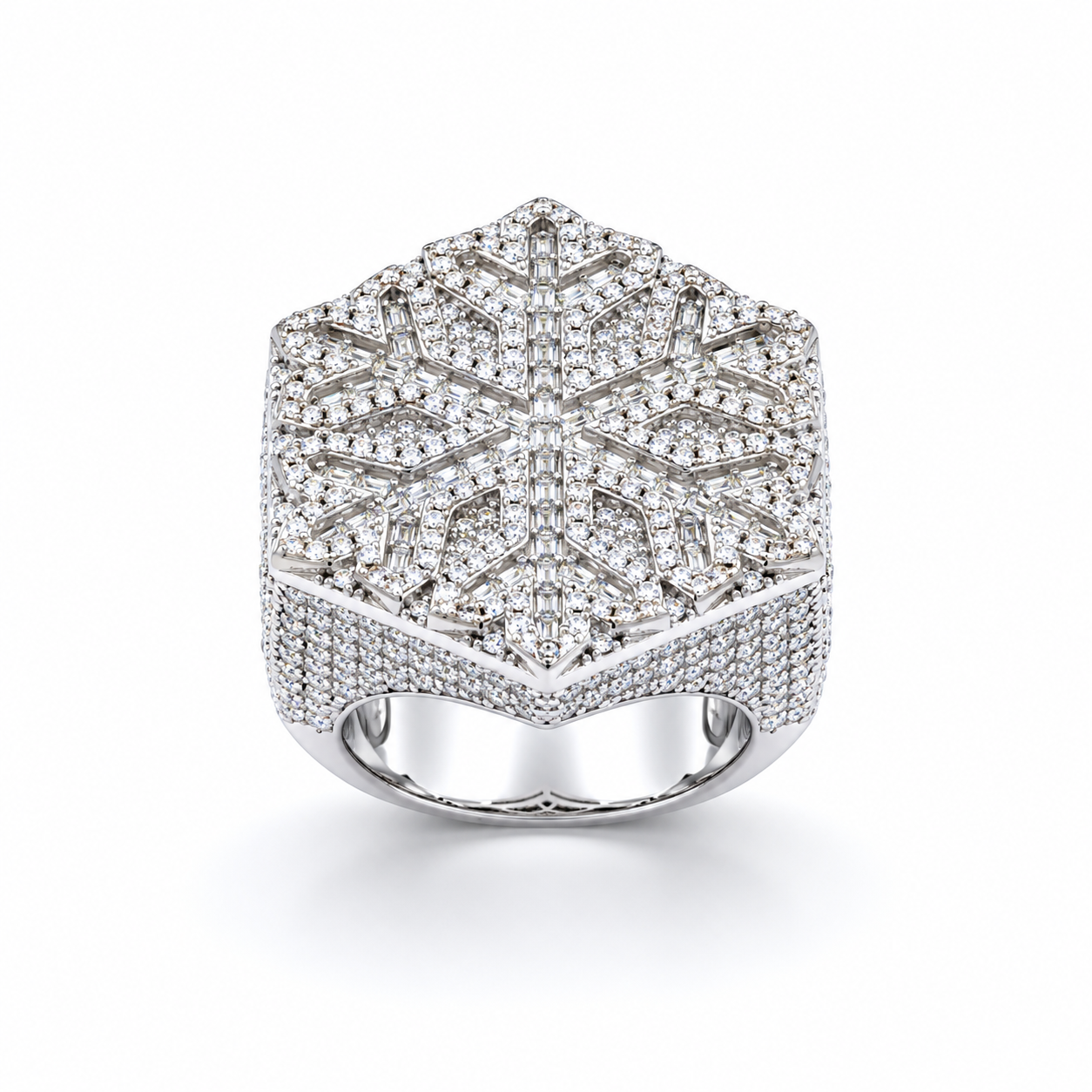 9912691 | 5.02 CTW 925 Silver Moissanite Rhodium Ring