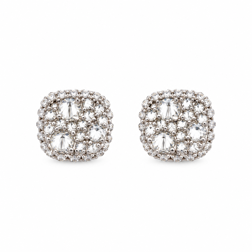 9100291 | 0.83 CTW Brass Moissanite Rhodium Earring